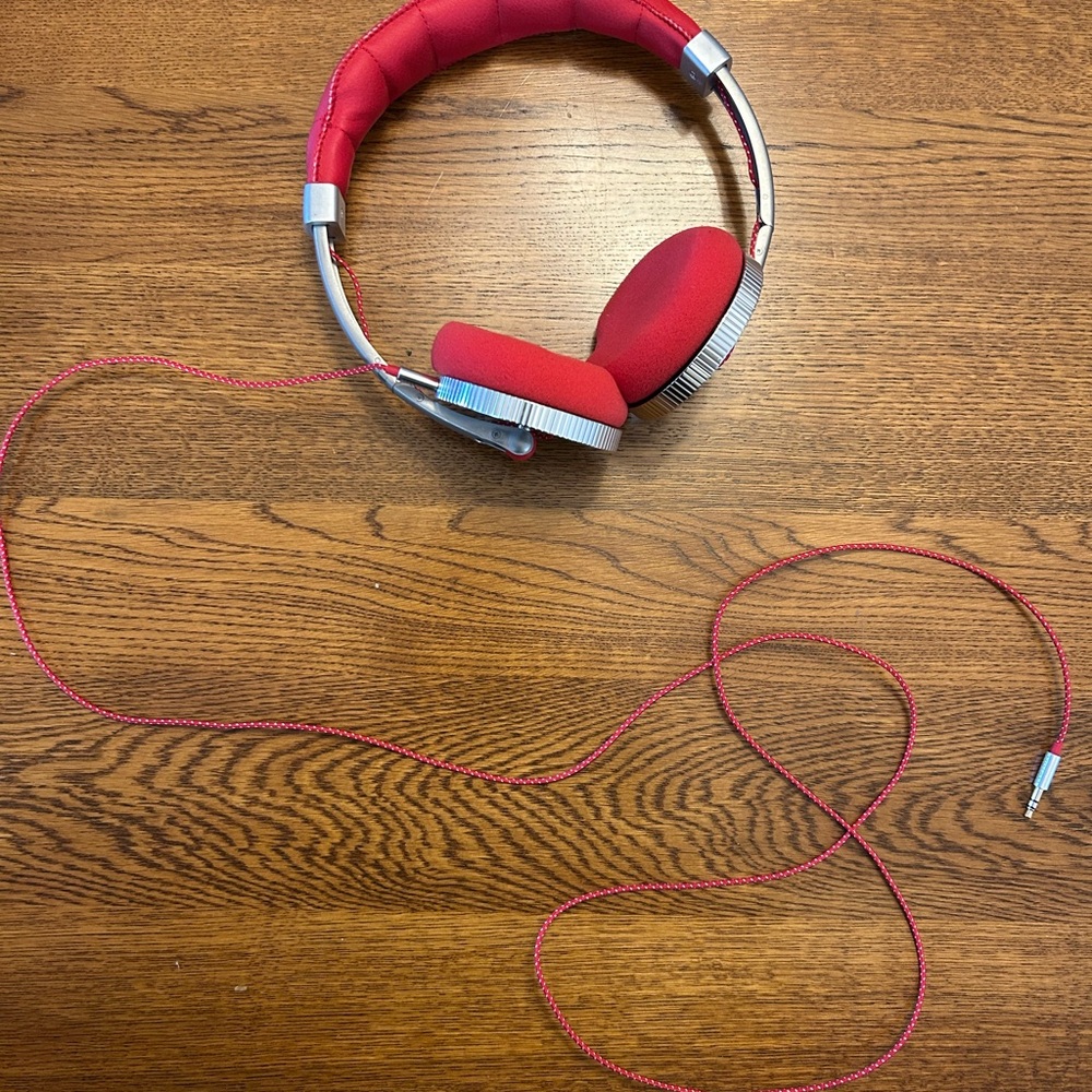 Nixon Adjustable Red Wired Headphones w/ case